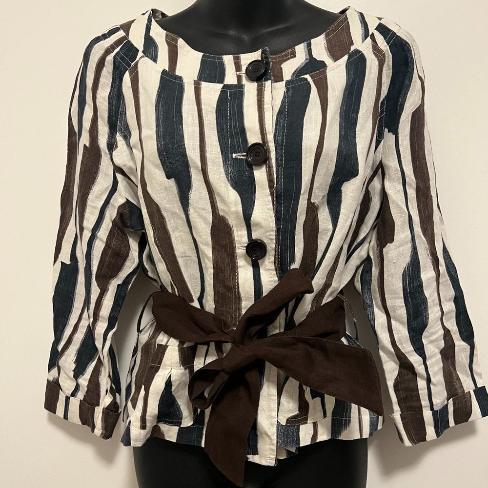 Zara Linen Jacket with Tie - XL